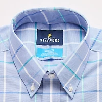 Stafford Coolmax All Season Ecomade Oxford Mens Slim Fit Stretch Fabric Wrinkle Free Long Sleeve Dress Shirt