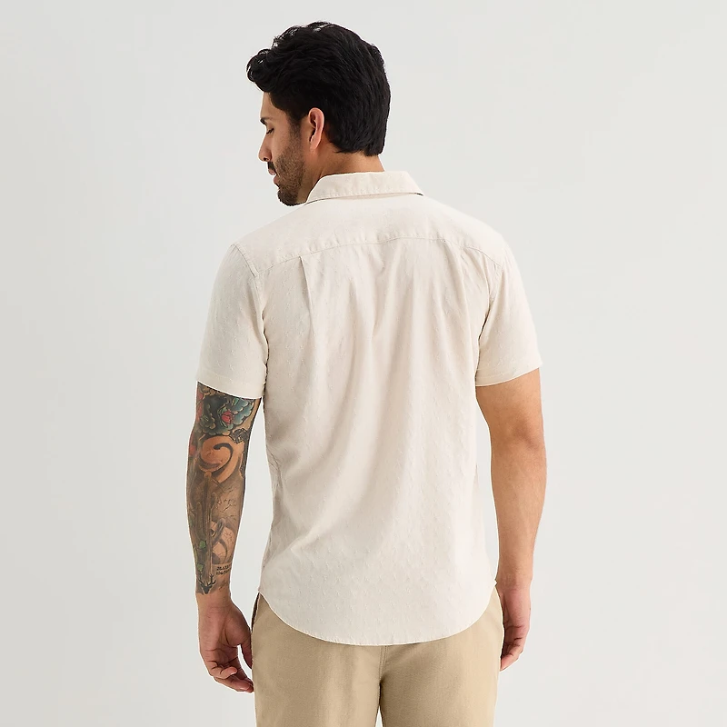mutual weave Mens Short Sleeve Classic Fit Button-Down Shirt