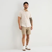 mutual weave Mens Short Sleeve Classic Fit Button-Down Shirt