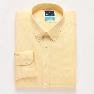 Stafford Coolmax All Season Ecomade Oxford Mens Big and Tall Classic Fit Stretch Fabric Wrinkle Free Long Sleeve Dress Shirt