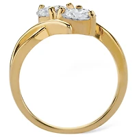 DiamonArt® Womens 2 CT. T.W. White Cubic Zirconia 14K Gold Over Silver Round Cocktail Ring