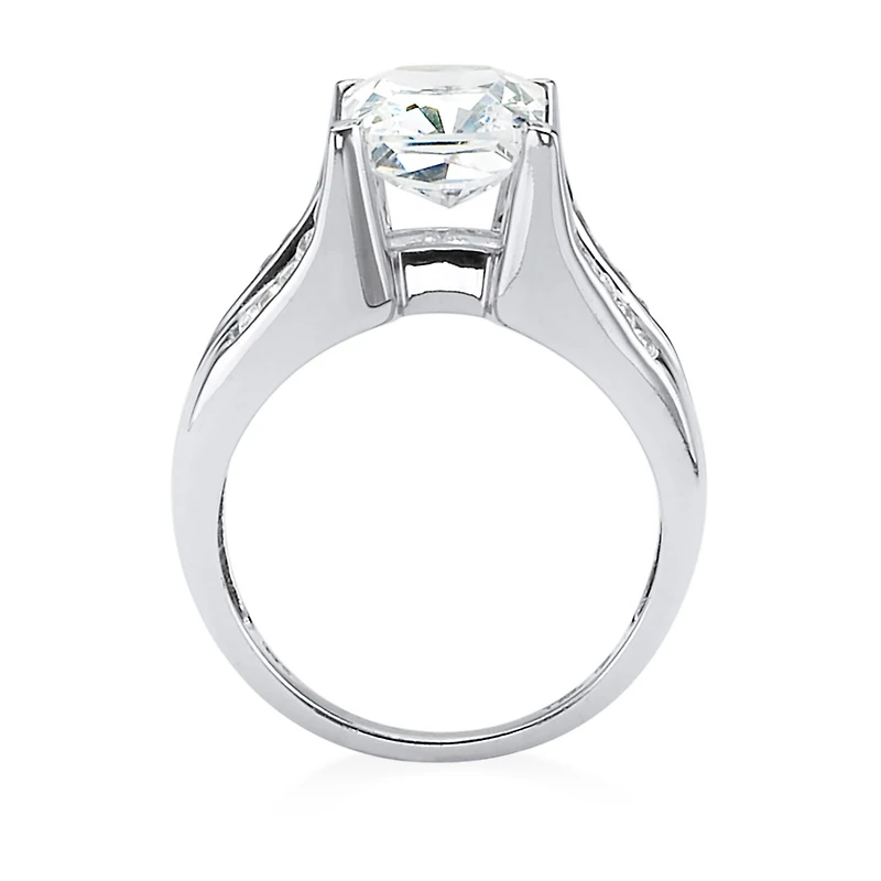 DiamonArt® Womens 4 3/4 CT. T.W. White Cubic Zirconia Platinum Over Silver Rectangular Engagement Ring