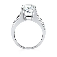 DiamonArt® Womens 4 3/4 CT. T.W. White Cubic Zirconia Platinum Over Silver Rectangular Engagement Ring