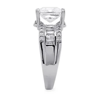DiamonArt® Womens 3 1/2 CT. T.W White Cubic Zirconia Platinum Over Silver Square Engagement Ring