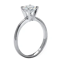 DiamonArt® Womens 1 1/10 CT. T.W.  White Cubic Zirconia Sterling Silver Round Engagement Ring