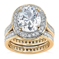 DiamonArt® Womens / CT. T.W. White Cubic Zirconia 18K Gold Over Silver Bridal Set