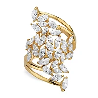 DiamonArt® Womens 1 / CT. T.W. White Cubic Zirconia 14K Gold Over Silver Cocktail Ring