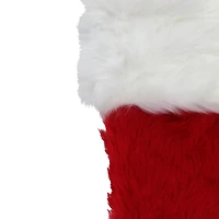 20'' Red and White Traditional Cuff Extra Plush Christmas Stocking