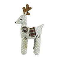 20'' White and Brown Polka Dot Reindeer Christmas Tabletop Decor