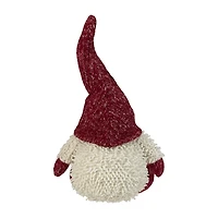 15'' Ivory and Red Chubby Smiling Gnome Plush Tabletop Christmas Figure