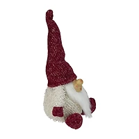 15'' Ivory and Red Chubby Smiling Gnome Plush Tabletop Christmas Figure