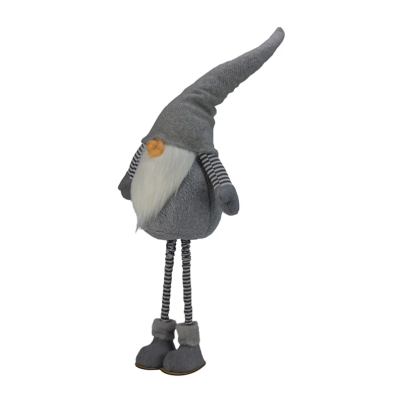 42'' Gray and White Adjustable Height Chubby Smirking Gnome
