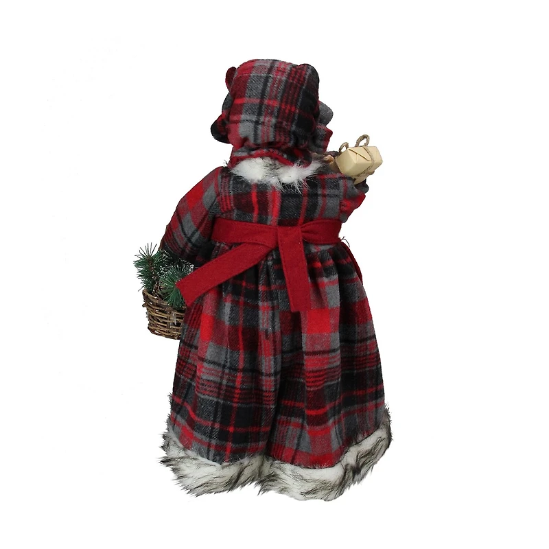 16'' Country Mrs Claus with Basket and Gift Christmas Figure