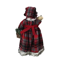 16'' Country Mrs Claus with Basket and Gift Christmas Figure