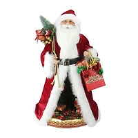 20'' Red and White Battery Operated Musical Standing Santa Claus with LED Lighted Christmas Scene Figurine
