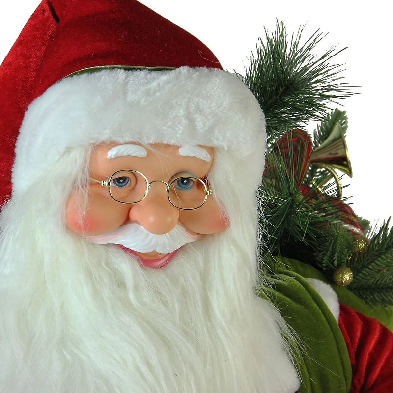 42'' Traditional Santa Claus Riding a Bicycle Commercial Christmas Decoration