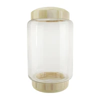 13.5'' Clear and Beige Round Container with Base