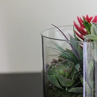 8'' Artificial Mixed Succulent Arrangement in Round Glass Jar