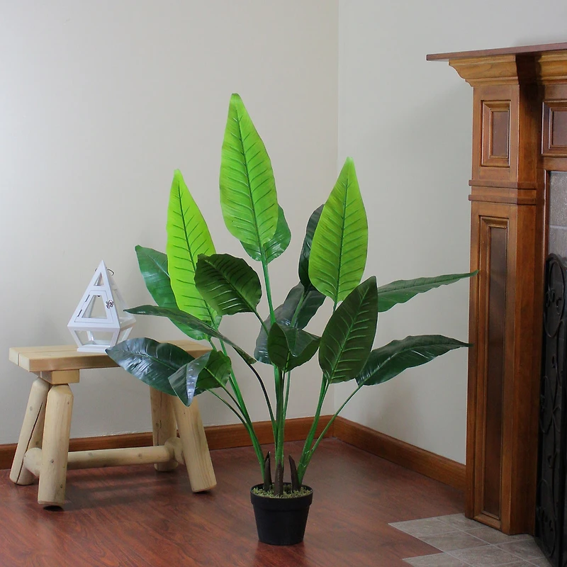 51'' Green and Black Traveller's Artificial Tree Pot