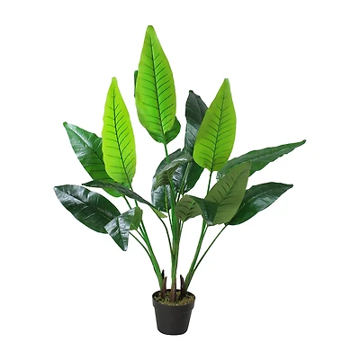 51'' Green and Black Traveller's Artificial Tree Pot