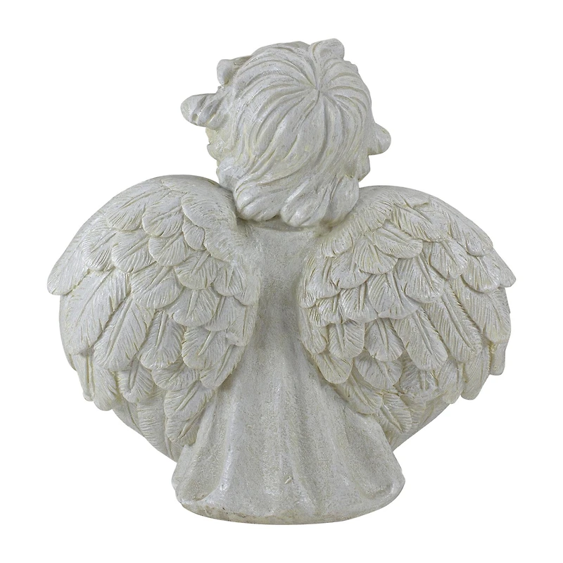9'' Cherub Angel Wings Bird Feeder Outdoor Garden Statue