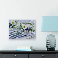 LED Lighted Flickering Daisy Tea Light Candle Canvas Wall Art 11.75'' x 15.75''