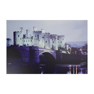 LED Lighted Conwy Castle in Wales Scene Canvas Wall Art 15.75'' x 23.5''