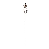 64.5'' Brushed Copper Floral Motif Outdoor Patio Garden Oil Lamp Torch
