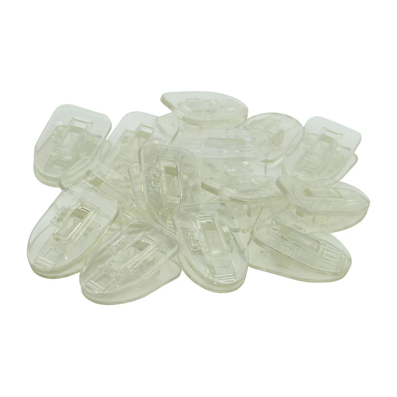 20 Clear Mini Patio Umbrella Lights with Clips - White Wire