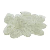 20 Clear Mini Patio Umbrella Lights with Clips - White Wire