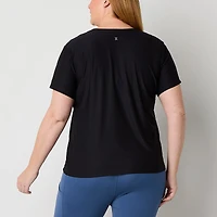 Xersion Womens Performance Crew Neck Short Sleeve Quick Dry Active Plus T-Shirt