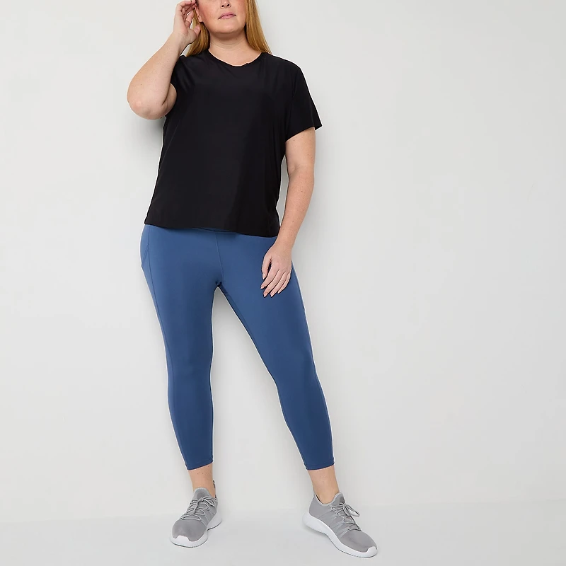 Xersion Womens Performance Crew Neck Short Sleeve Quick Dry Active Plus T-Shirt