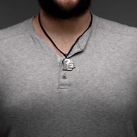 Star Wars® Darth Vader Mens Stainless Steel & Black IP Etched Pendant Necklace