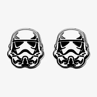Star Wars® Stainless Steel and Enamel Stormtrooper Stud Earrings