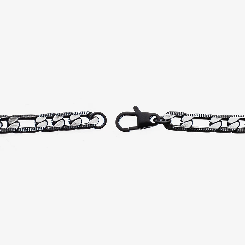 Mens Stainless Steel 8 1/2 Inch Figaro Chain Bracelet