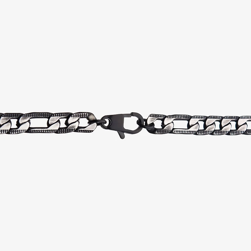 Mens Stainless Steel 22 Inch Figaro Chain Necklace