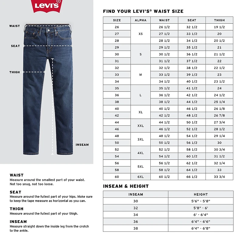 Levi's® Mens 501™ Stretch Fabric Regular Fit Straight Leg Jean