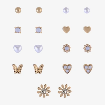 Arizona Womens Heart 9 Pair Earring Set