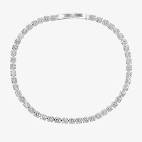 Sparkle Allure Womens Cubic Zirconia Pure Silver Over Brass Round 7.5 Inch Tennis Bracelet