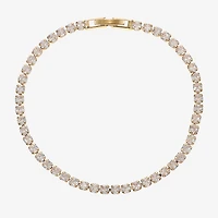 Sparkle Allure Womens Cubic Zirconia 14K Gold Over Brass Round 7.5 Inch Tennis Bracelet