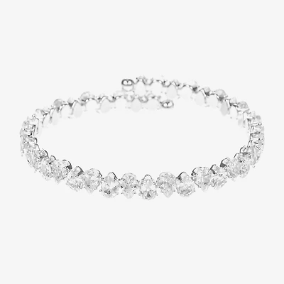 Sparkle Allure Tennis Womens Cubic Zirconia Pure Silver Over Brass Wrap Bracelet