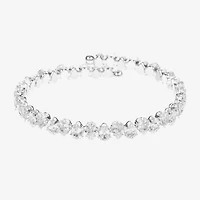 Sparkle Allure Tennis Womens Cubic Zirconia Pure Silver Over Brass Wrap Bracelet