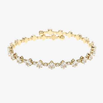 Sparkle Allure Tennis Womens Cubic Zirconia 14K Gold Over Brass Wrap Bracelet