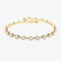 Sparkle Allure Tennis Womens Cubic Zirconia 14K Gold Over Brass Wrap Bracelet