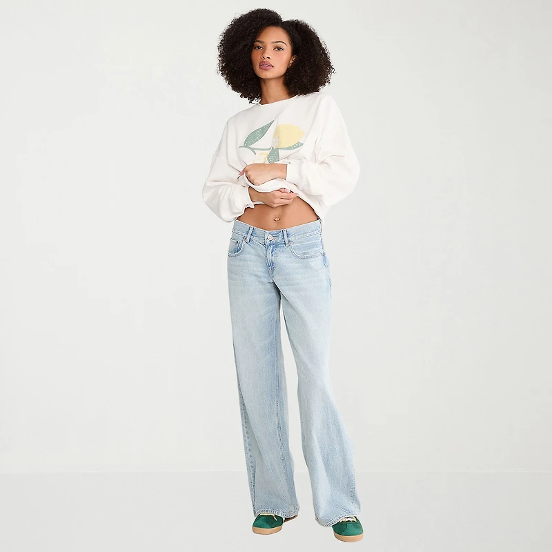 AEROPOSTALE Womens Juniors Crew Neck Long Sleeve Sweatshirt