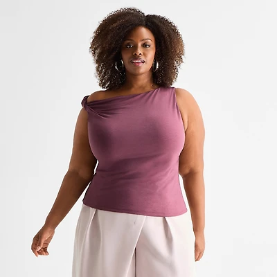 Ashley Graham Womens Plus Sleeveless Tank Top