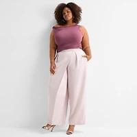 Ashley Graham Womens Plus U Neck Sleeveless Tank Top