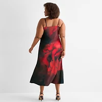 Ashley Graham Womens Satin Slip Dress