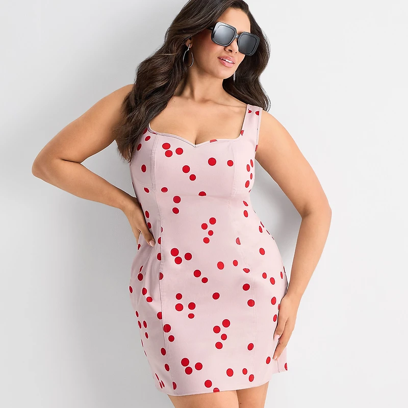 Ashley Graham Womens Plus Bustier Mini Dress