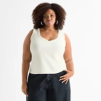 Ashley Graham Womens Plus U Neck Tank